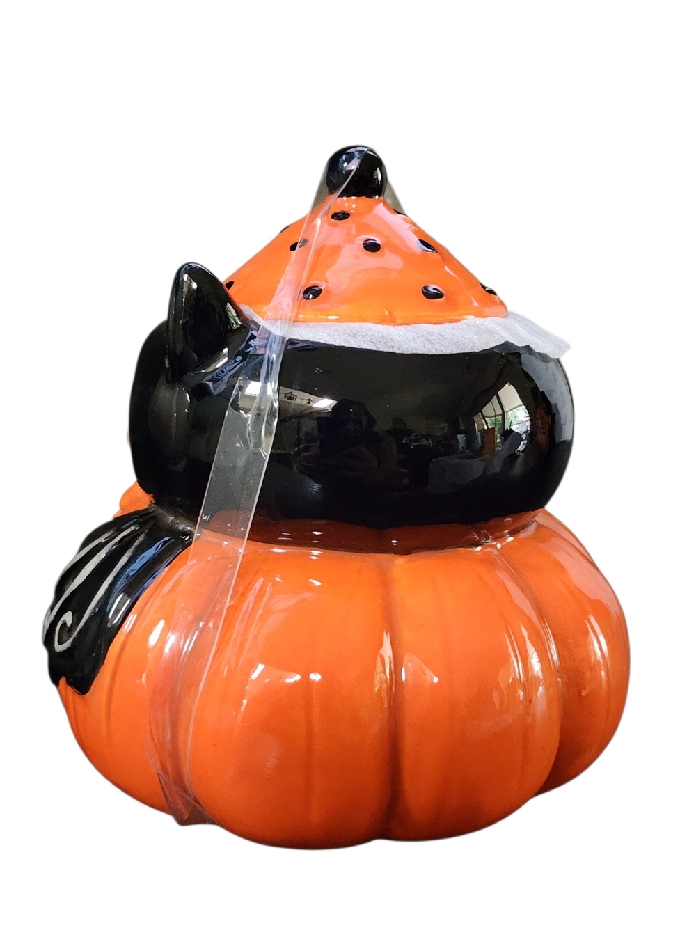 Johanna Parker - Transpac - Black & Orange - Small Halloween Owl Jar - Picture 4 of 8
